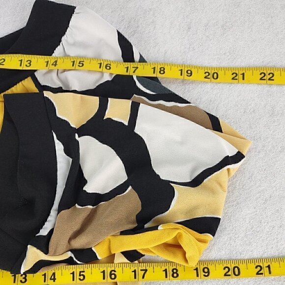 Chico's Multi Color Pebble Print Keyhole Front Scoop Neck Jersey Size 1 = US 8 - Picture 8 of 12